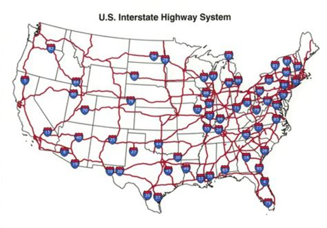 map    interstate highway system  interstate highway act