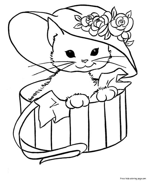 cute kitty cat coloring pages  kids coloring page