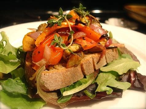 Open Face Ratatouille Sandwich Healthy Vegetarian Sandwich Ideas