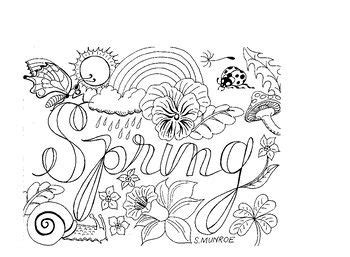 seasonal spring themed colouring sheet  kids   age