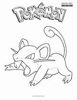 Coloring Pokemon Rattata sketch template
