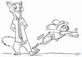 Coloring Zootopia Judy Nick Pages Para Paper Colorir Drawing sketch template