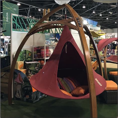 patio life cacoon tripod wood frame  hanging tent