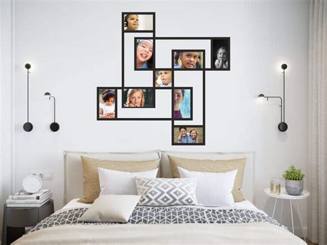 custom shaped multi picture frame   interior design idea