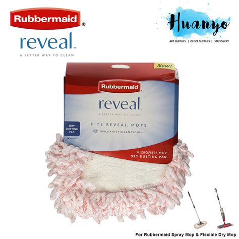 rubbermaid reveal flexible microfiber dusting pad  dry  spray mop refill