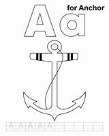 Anchor Coloring Practice Handwriting Pages Library Clipart Popular Line sketch template