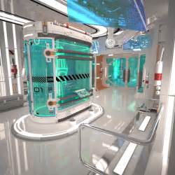 sci fi laboratory interior 3d model on behance