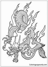 Dragon Fire Pages Coloring Adults sketch template
