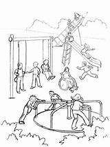 Playground Coloring Pages Kids Printable sketch template