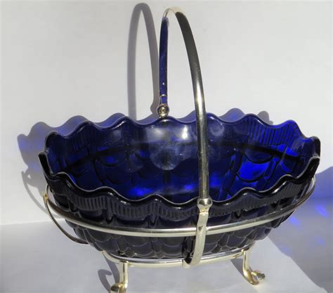 Moulded Cobalt Blue Glass Bowl Vase Centrepiece Collectors Weekly