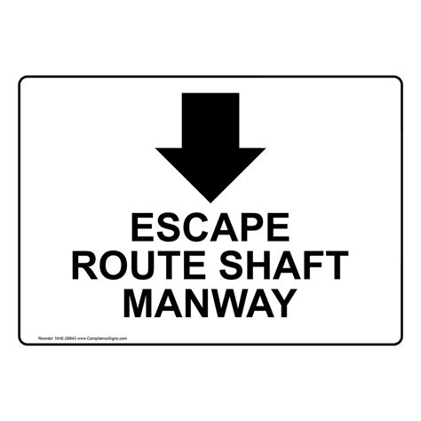 escape route shaft manway  arrow sign  symbol nhe