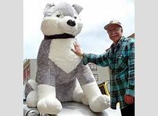 Giant Stuffed Husky Dog 5 Feet Tall Stuffed Soft Enormous Plush Animal