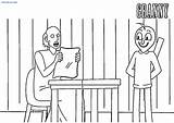 Granny Coloring Horror Game Pages Baldi Cartoon Wonder sketch template