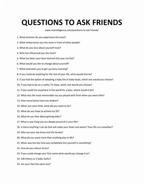 98 Wonderful Questions To Ask Friends Have Really Great