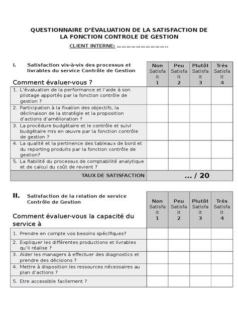 questionnaire satisfaction client