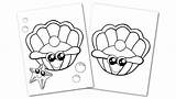 Clam Shell Coloring Printable sketch template