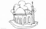 Pages Ramadan Coloring Mosque Printable Kids Adults sketch template