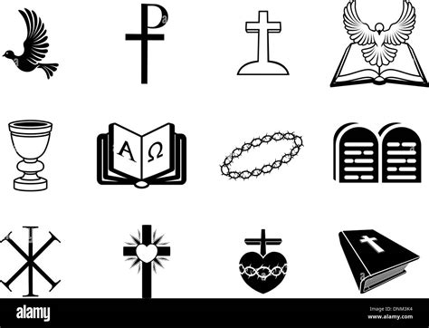 illustration der religioesen zeichen und symbole aus dem christentum