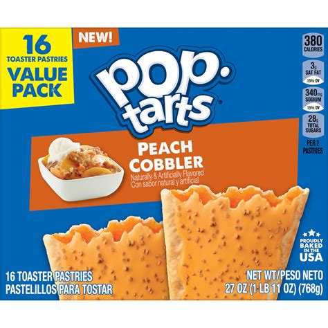 pop tarts frosted peach cobbler breakfast toaster pastries 27 oz 16