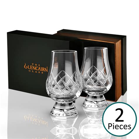 Glencairn Official Cut Crystal Whisky Glass Set Of 2 Presentation