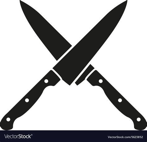 crossed knives icon knife  chef kitchen vector image