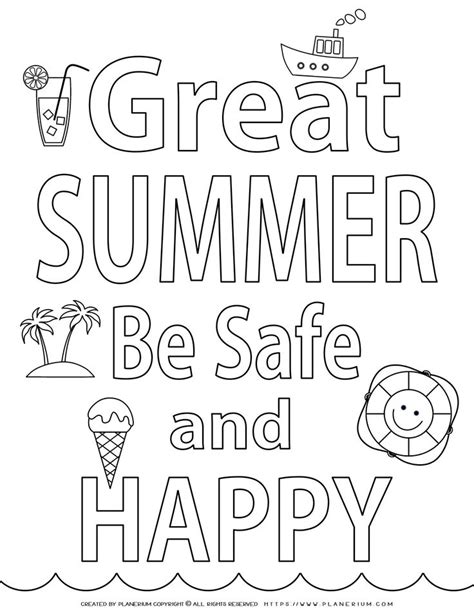 year coloring page  safe  summer planerium