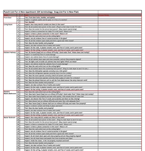 punch list template excel excel templates excel te vrogueco