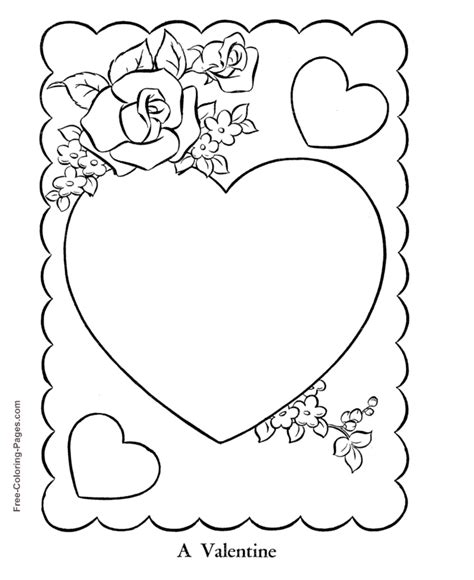 valentines day coloring pages rose hearts