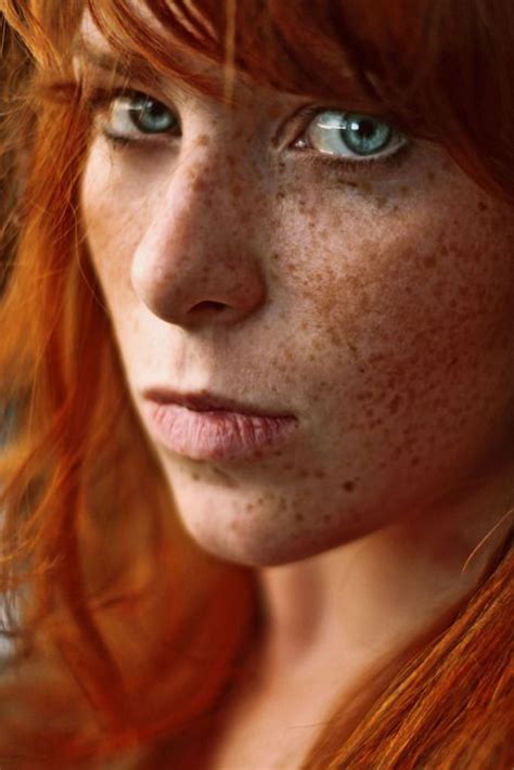 omg beautiful freckles love the orange hues of the hair and freckles and the stark contrast of the