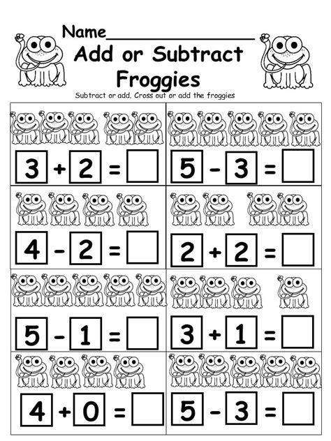 math worksheets  kindergarten addition  subtraction printable