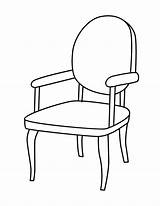 Chair Coloring Pages Drawing Clipart Clip Chairs Printable Template Armchairs Sketch Sketches School sketch template