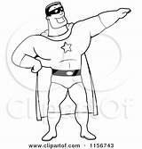 Hero Clipart Super Cartoon Pointing Coloring Colouring Tumble Mr Thoman Cory Strong Vector Outlined Royalty 2021 Template sketch template