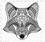 Mandala Fox Svg Coloring Pages Pdf Etsy Dxf Eps Studio Style Cut Animal Foxes Mandalas Printable sketch template