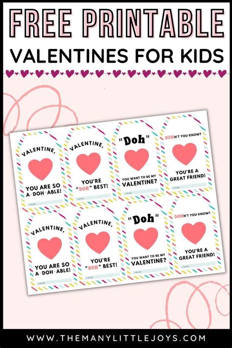 printable play doh valentines  kids    joys