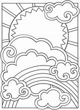 Coloring Pages Printable Kids Sun Moon Sheets Color Dover Colouring Stars Adult Printables Publications Clouds Rainbow Adults Book Books Star sketch template