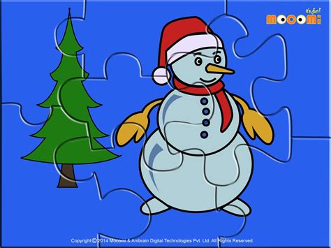 winter snowman jigzaw puzzles  kids christmas jigsaw puzzles