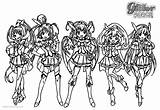 Glitter Force Coloring Pages Girls Five Printable Kids Color Print Adults Bettercoloring sketch template