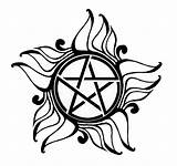 Demonic Supernatural Possession Pentagram Wiccan Pentacle Spn Pagan Celtic sketch template