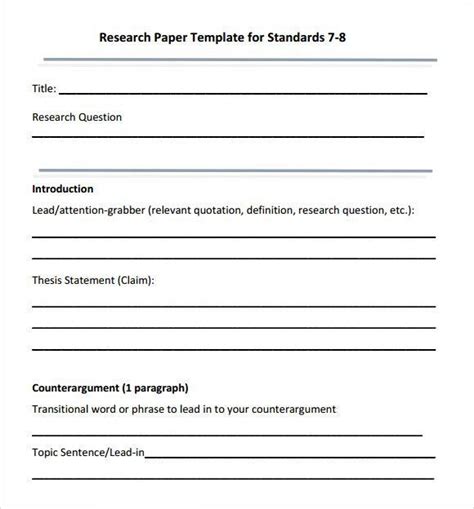 sample research paper outline templates   research paper