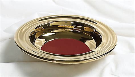 Brass Offering Plate With Red Felt Gospel Publishing House