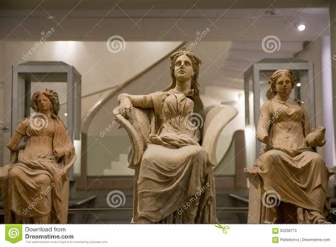 Ancient Statue Of Roman Women In Baths Of Diocletian