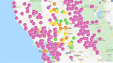 maps current pge power outages  northern california kqed science