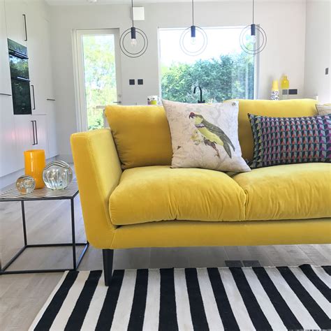 yellow velvet sofa sophie robinson