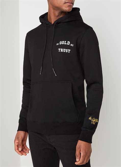 gold  trust exclusive bijenkorf hoodie met logoprint zwart de bijenkorfbe