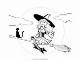 Hexe Witches Malvorlagen Broom Coloringhome sketch template
