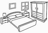 Coloring Pages Room Living Kids Bedroom House Colouring Drawing Color Printable sketch template