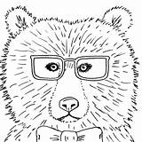 Angela Anderson Painting Traceable Acrylic Traceables Bear Glasses Hipster Paintings Coloring Angelafineart Canvas sketch template