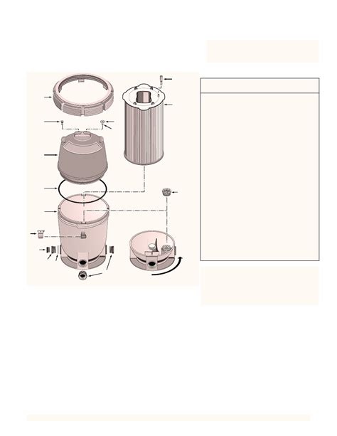 repair parts filter tank assembly sta rite swimming pool filter user manual page