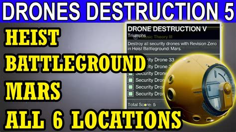 drone destruction  heist battleground mars   security drones locations destiny  youtube