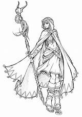Coloring Character Pages Mage Anime Adult Deviantart Fantasy Wizard Staff Drawings Amano Style Final Female Sketch Choose Board Book sketch template